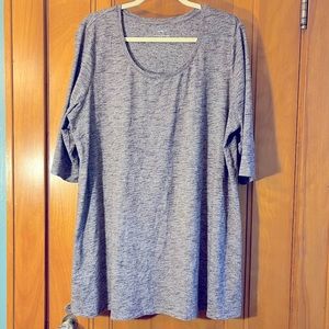 J. Jill Pure Jill Ballet Sleeve Tunic in Purple Space Dye SZ 2X